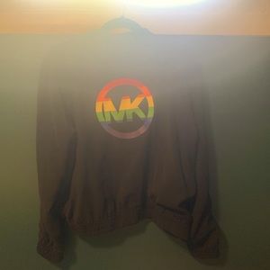 Michael Kors Cropped Pride Bomber Jacket XL *RARE*